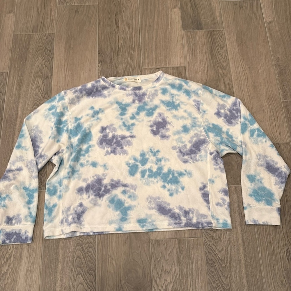 Ocean Drive Women’s Blue Tie-Dye Crew Neck Size M